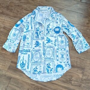 Calypso St. Barth Linen Blend Boho Top